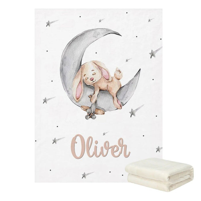 Custom Name Sleeping Bunny Crib Bedding Set