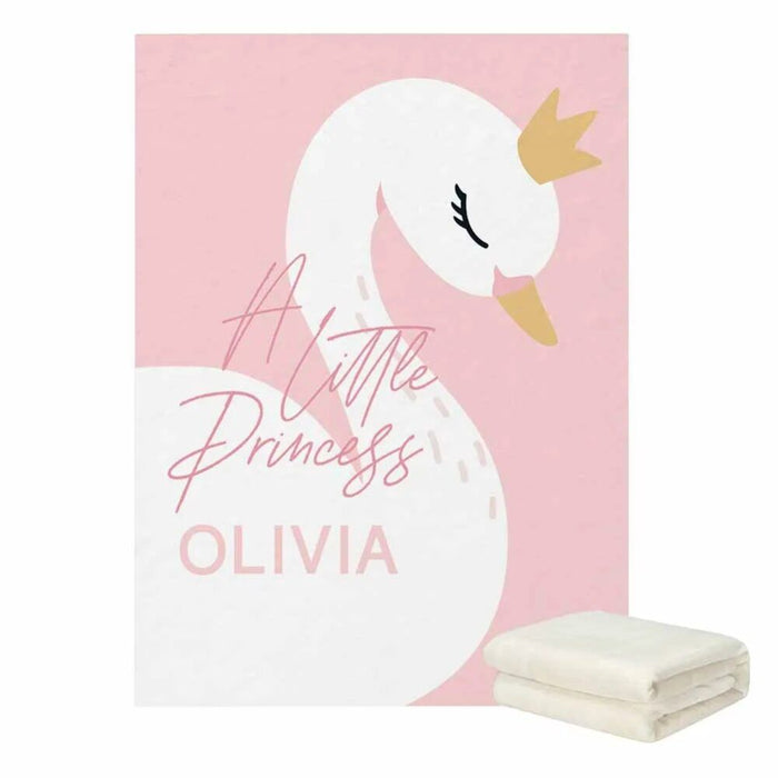 Custom Name Swan Crib Bedding Set