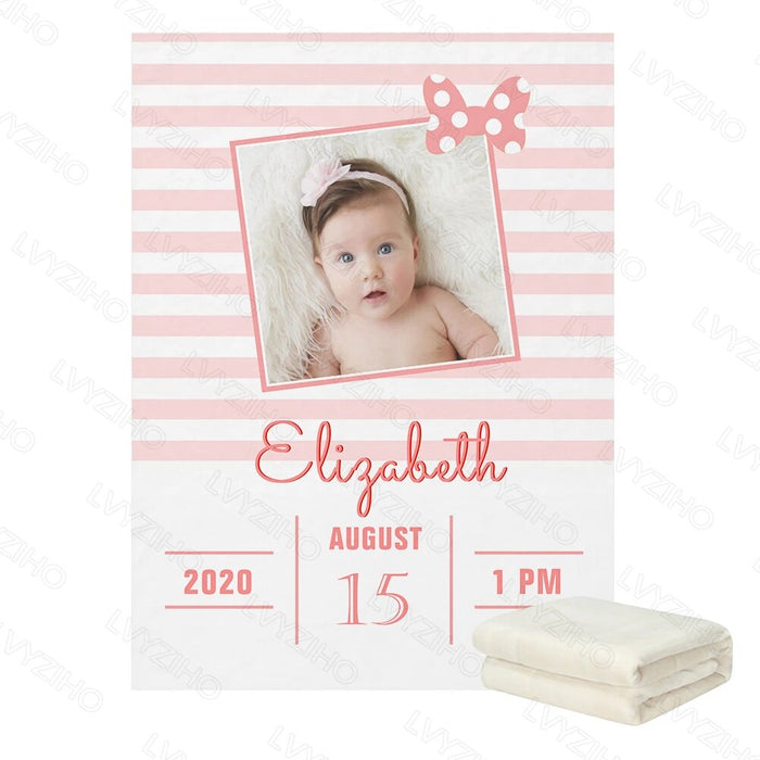 Custom Photo Birth Announcement Blanket