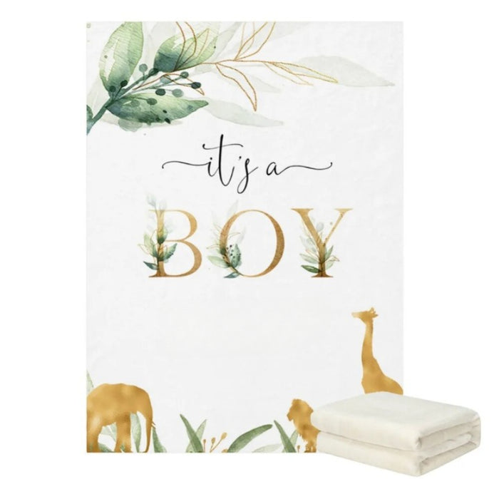 Elegant Baby Announcement Illustrations Blankets