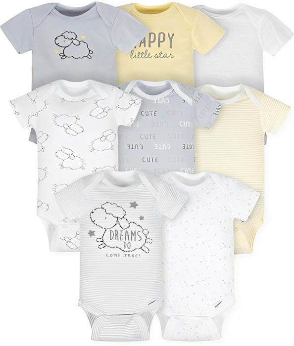 Infant 8 Pieces Short Sleeve Bodysuits Set