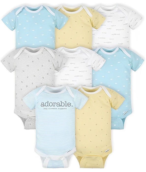 Infant 8 Pieces Short Sleeve Bodysuits Set