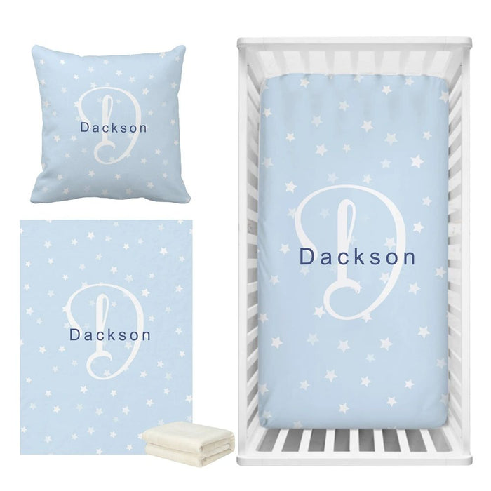 Name And Monogram Color Star Bedding Set