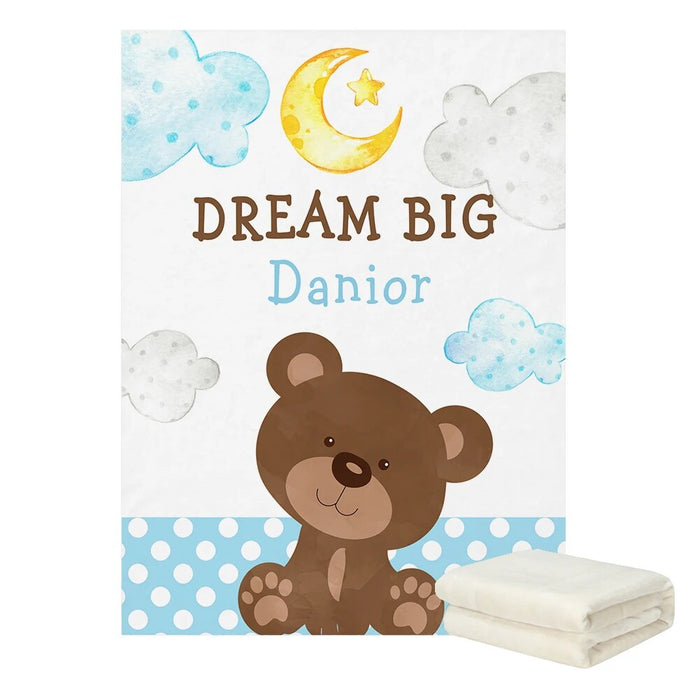 Personalized Dream Big Bear Name Blanket