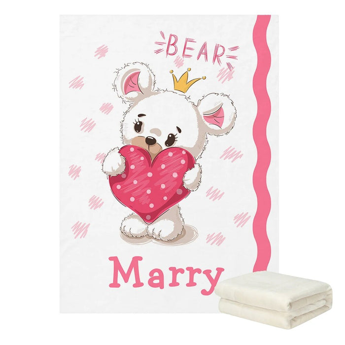 Personalized Dream Big Bear Name Blanket