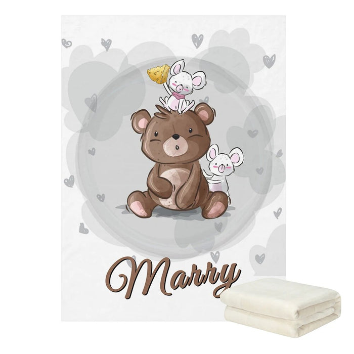 Personalized Dream Big Bear Name Blanket