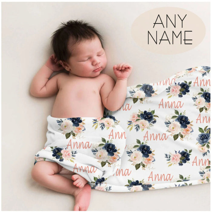 Personalized Floral Design Blanket