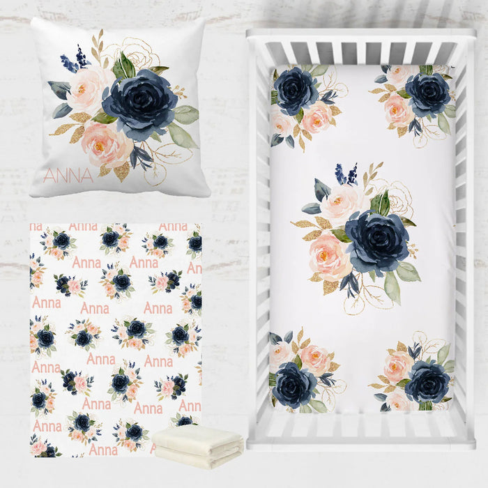 Personalized Floral Design Blanket