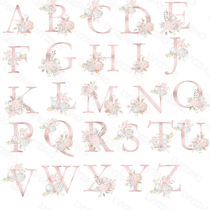 Personalized Floral Letters Pattern Blanket