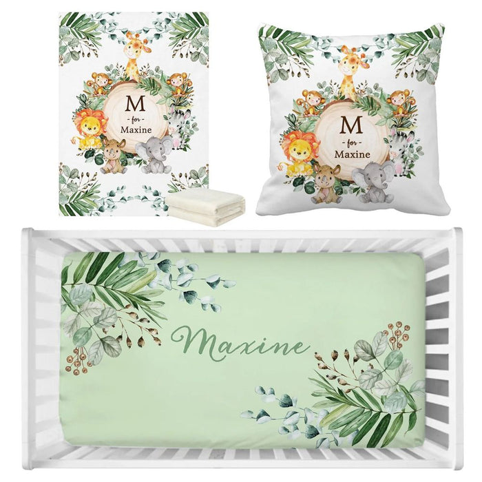 Personalized Jungle Theme Bedding Set