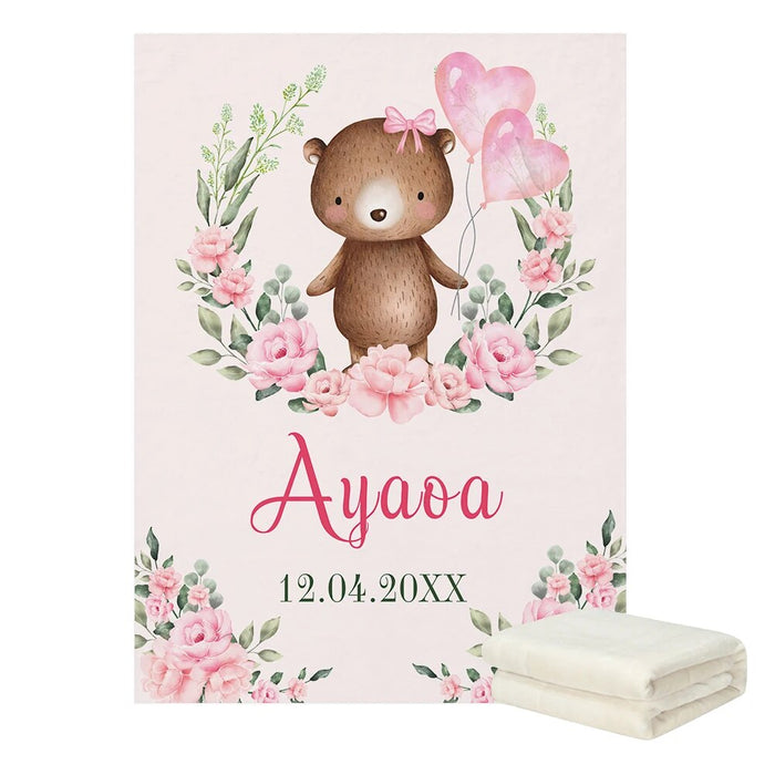 Personalized Name Bear Blanket