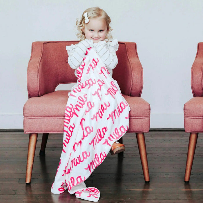 Personalized Name Coral Fleece Blanket