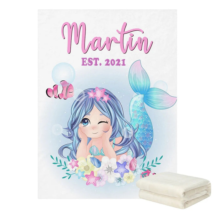 Personalized Name Mermaid Blanket