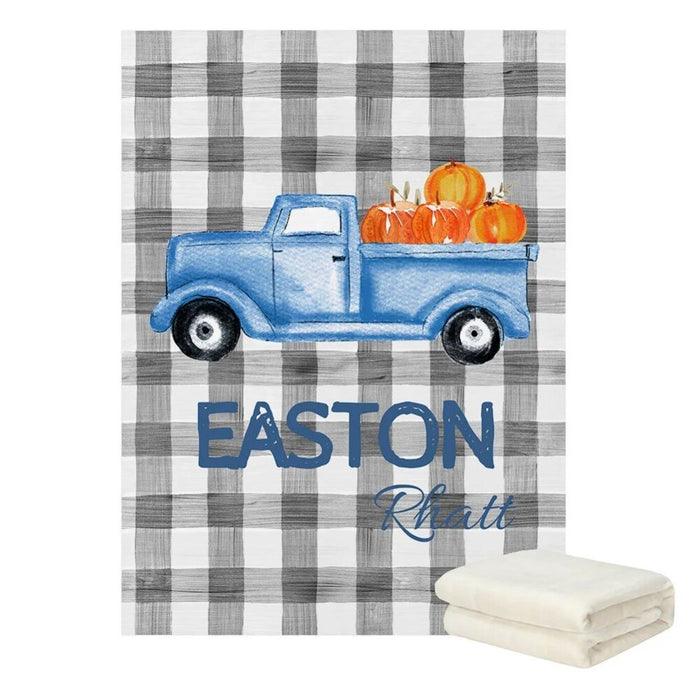 Personalized Plaid Vintage Truck Crib Bedding Set