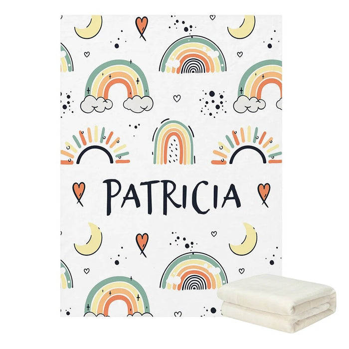 Personalized Rainbow Patterned Blanket