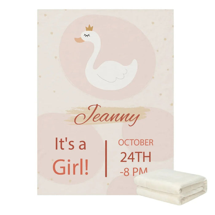 Personalized Swan Graphic Blanket