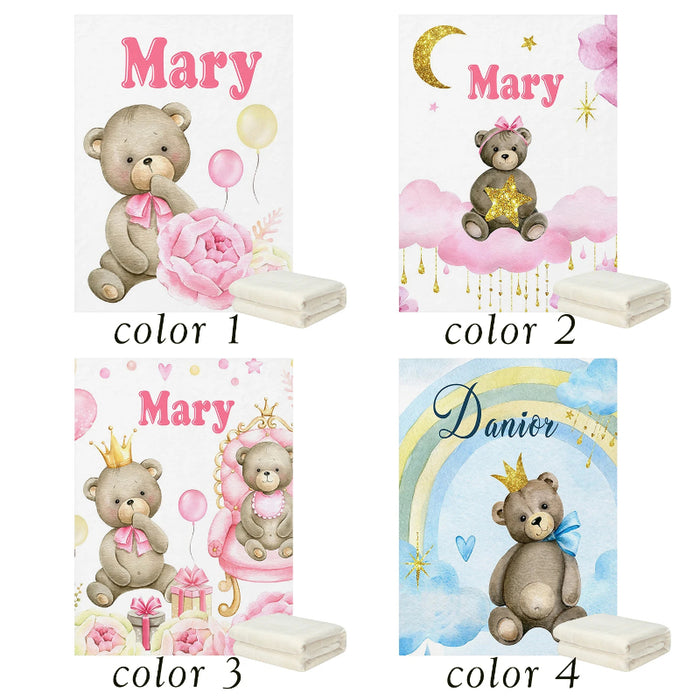 Personalized Teddy Bear Designs Blankets