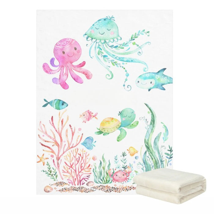 Personalized Underwater Whimsy Patterned Blankets