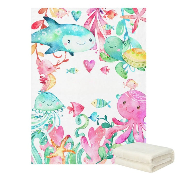 Personalized Underwater Whimsy Patterned Blankets