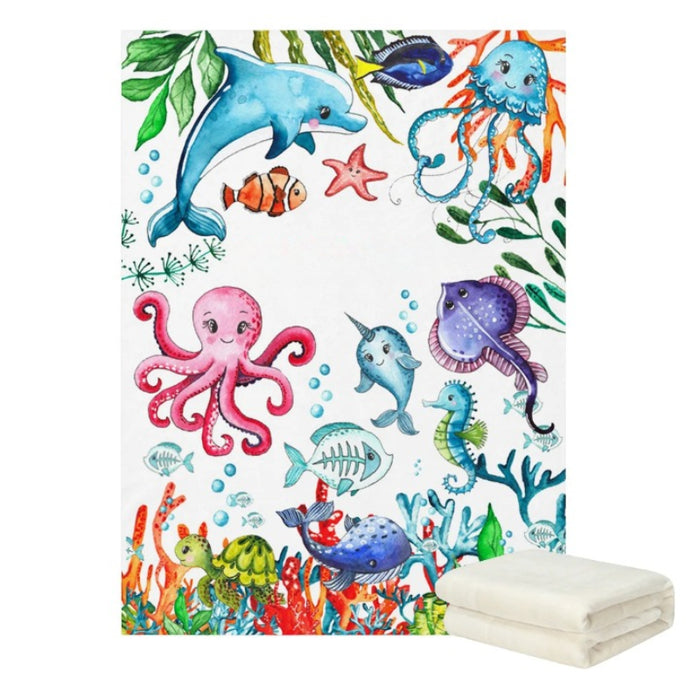 Personalized Underwater Whimsy Patterned Blankets