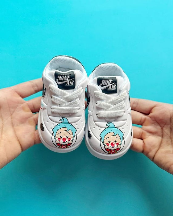 Playful Clown Themed Children Mini Tennis Sneakers