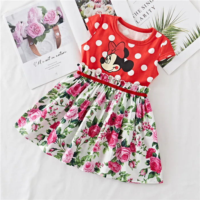 Polka Dot Animated Print Summer Dress