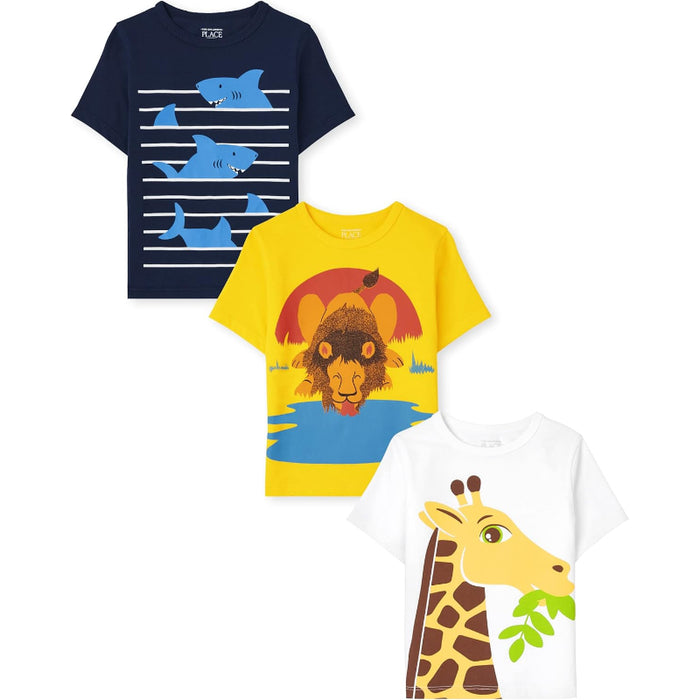 Pack Of 3 Short Sleeve Graphic T Shirt