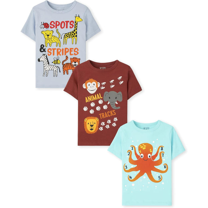 Pack Of 3 Short Sleeve Graphic T Shirt