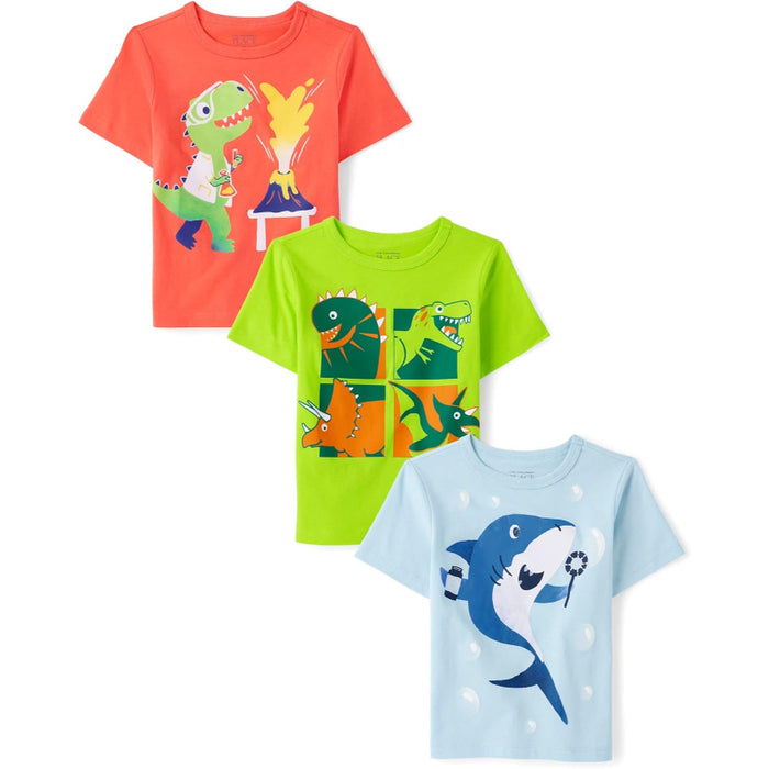 Pack Of 3 Short Sleeve Graphic T Shirt