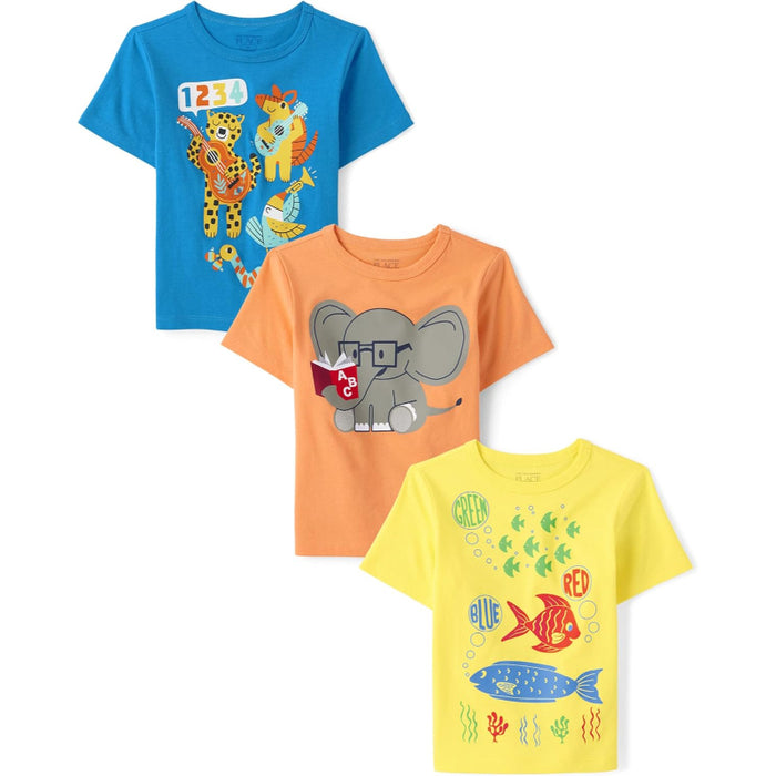 Pack Of 3 Short Sleeve Graphic T Shirt