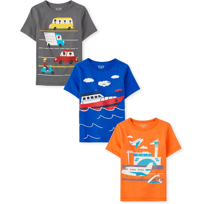 Pack Of 3 Short Sleeve Graphic T Shirt