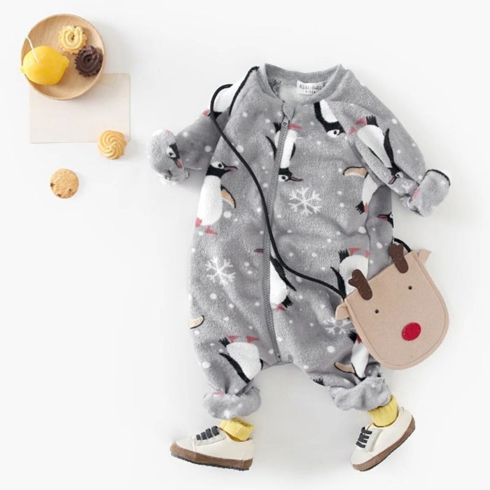 Zipper Winter Baby Rompers