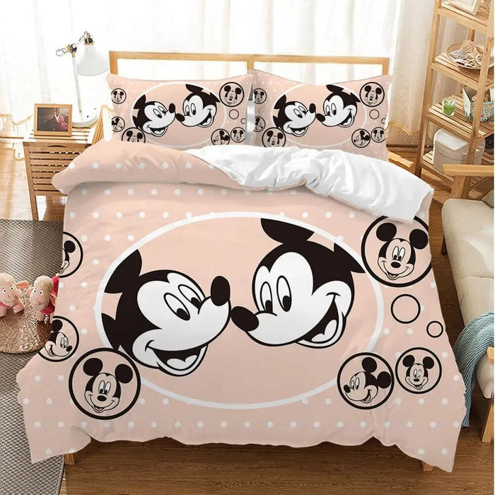 Cartoon Mickey Minnie Bedding Set