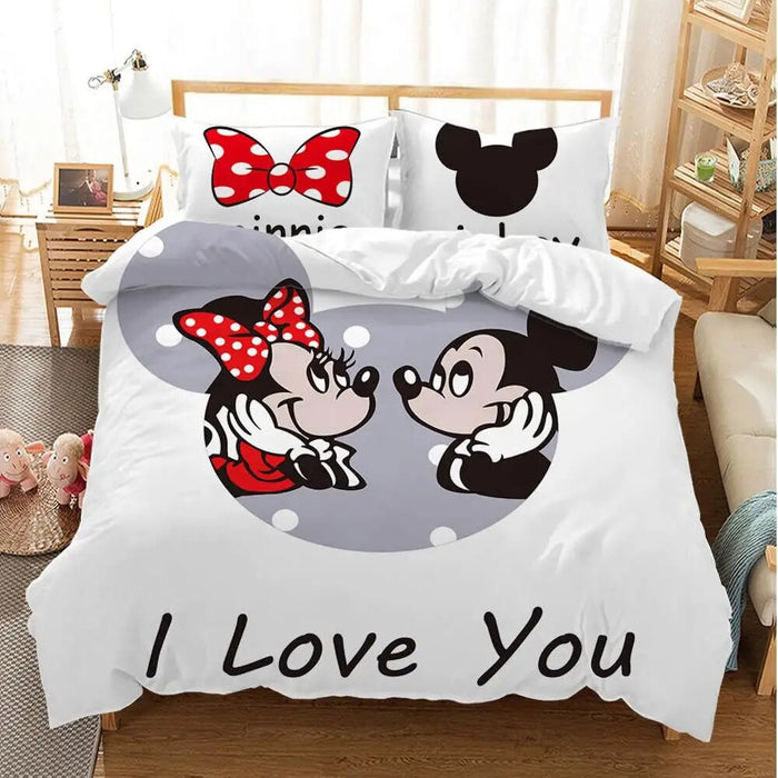 Cartoon Mickey Minnie Bedding Set