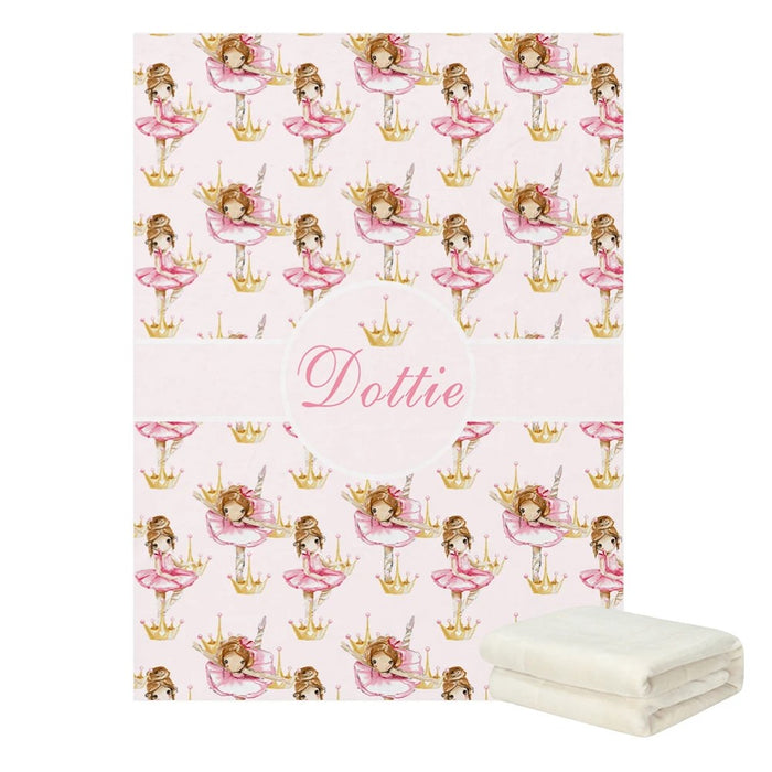 3 Pieces Ballerina Custom Crown Baby Girl Bedding Set