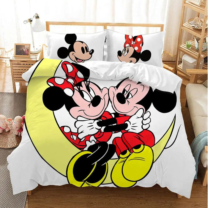 Cartoon Mickey Minnie Bedding Set