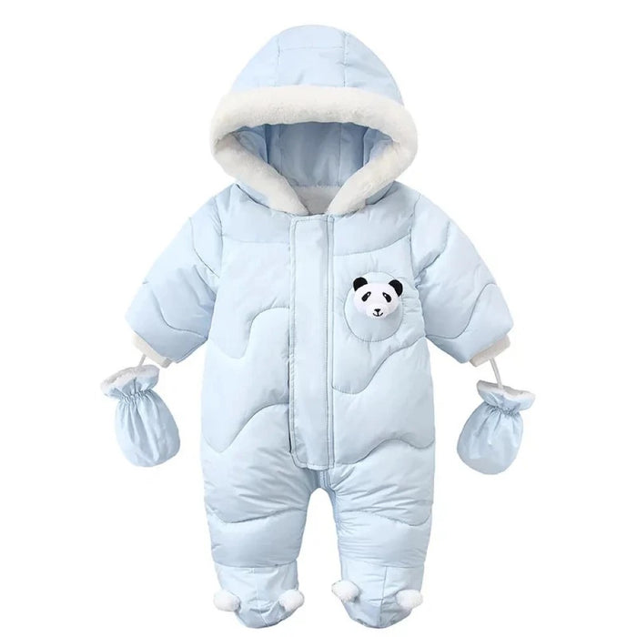 Winter Baby Romper With Hood And Gloves