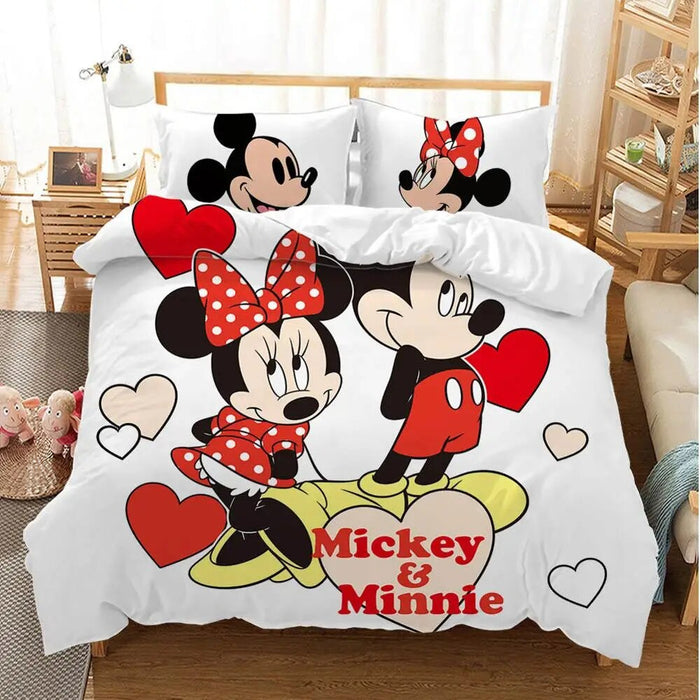 Cartoon Mickey Minnie Bedding Set