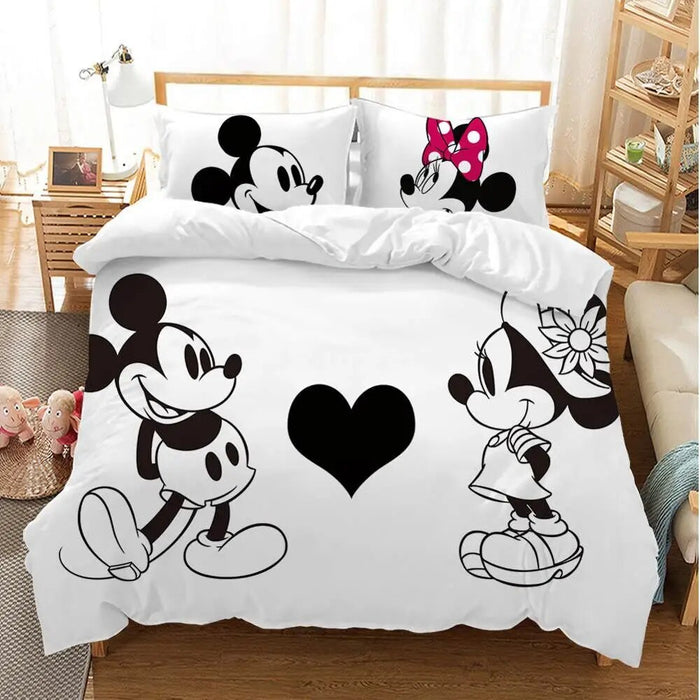 Cartoon Mickey Minnie Bedding Set