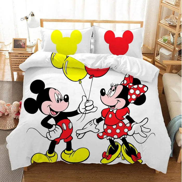 Cartoon Mickey Minnie Bedding Set