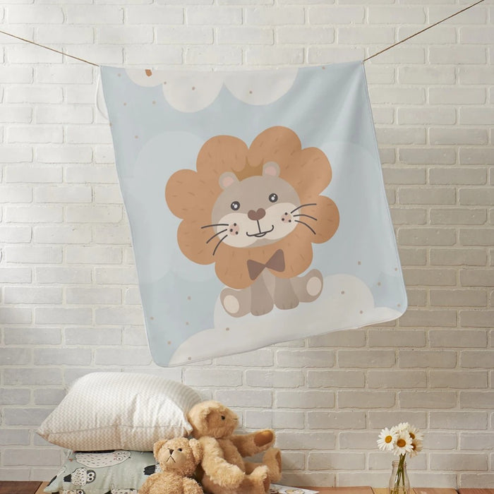 Custom Name Little Jungle Animals Lion Blanket