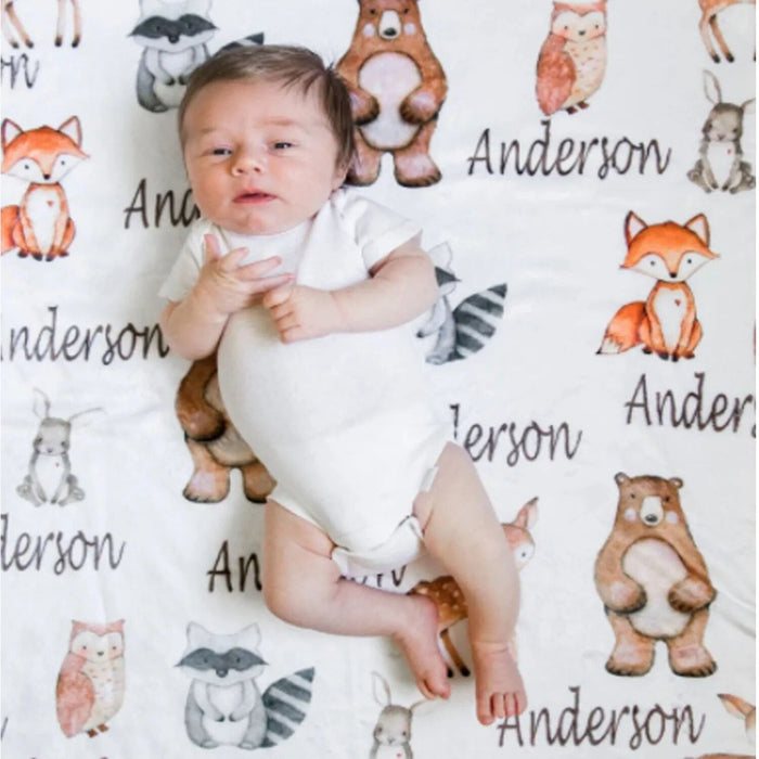 Custom Woodland Animals Blanket