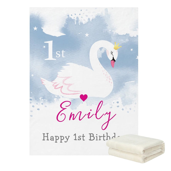 Swan Princess Birthday Custom Blanket