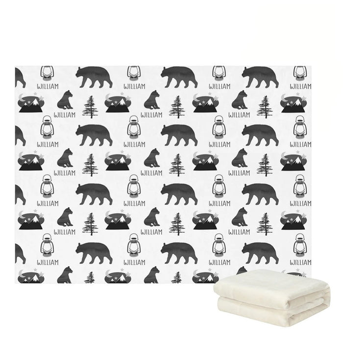 Bear Deer Name Baby Blanket