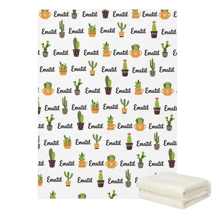 3 Pieces Cactus Crib Custom Name Bedding Set