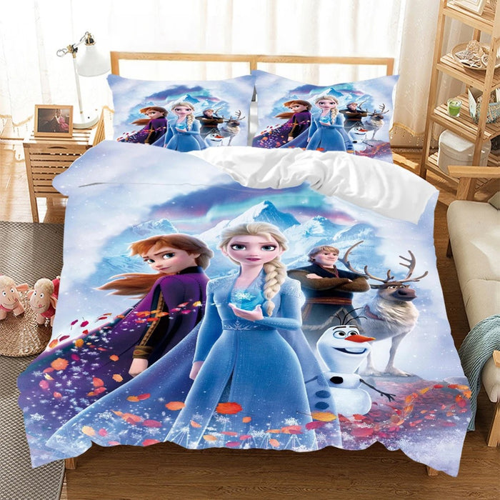 Cartoon Elsa Anna Bedding Set