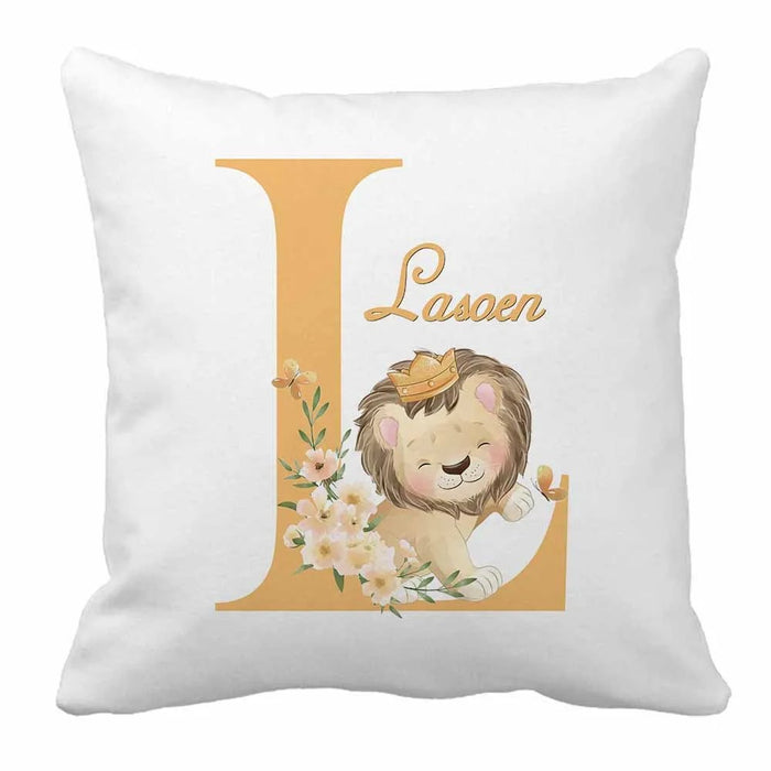 Doodle Lion With Floral Illustration Baby Bedding Set