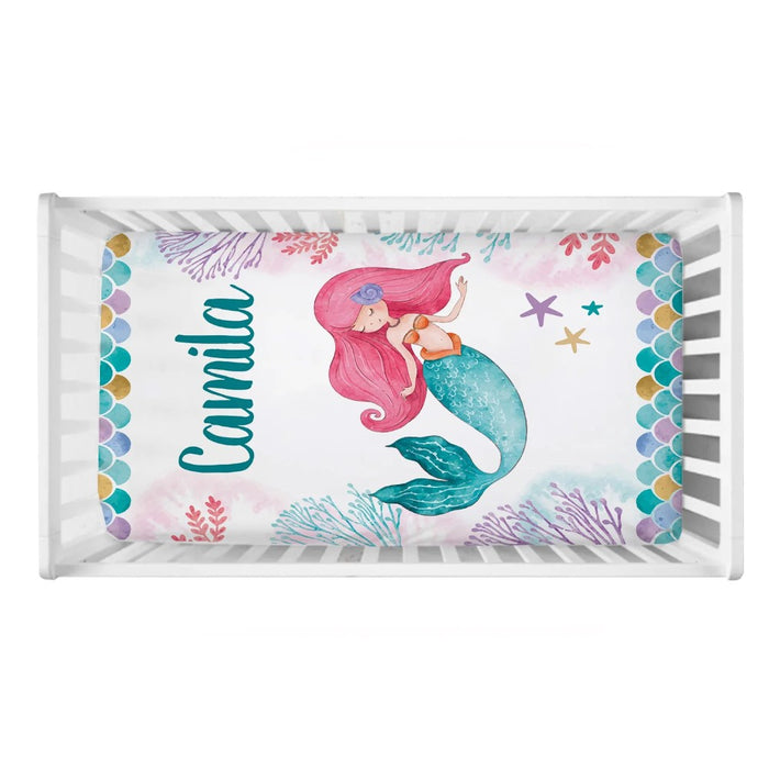 Mermaid Crib Custom Bedding Set