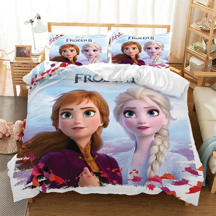 Cartoon Elsa Anna Bedding Set