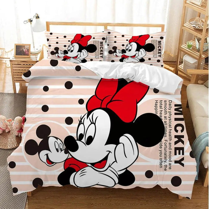 Cartoon Mickey Minnie Bedding Set